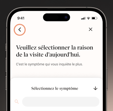 Veuillez sélectionner la raison de la visite aujourd'hui.