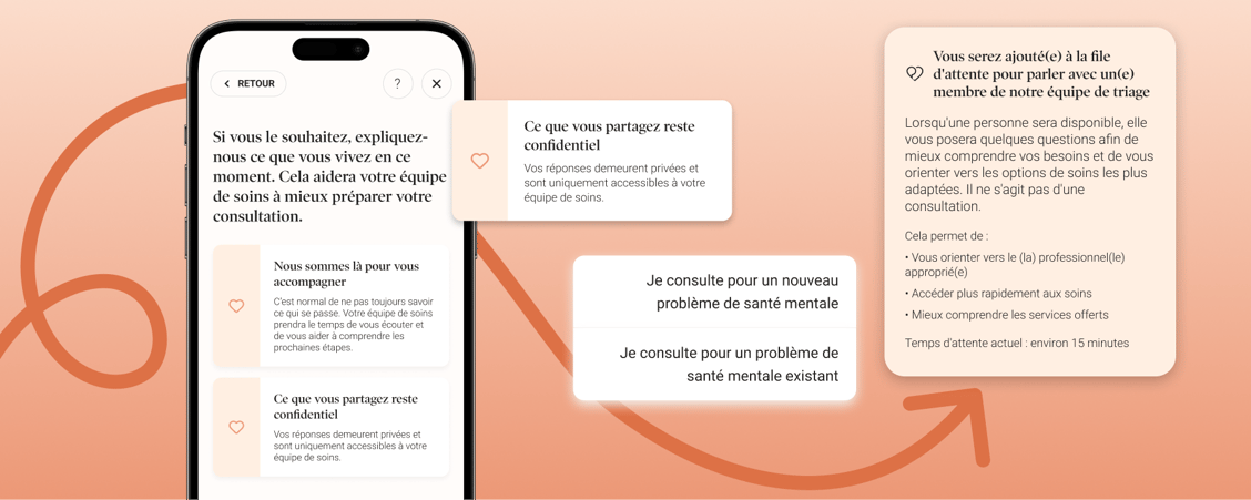 Dialogue - Mise à jour produit de juillet - Smartphone montrant les ressources en santé mentale de l'application Dialogue