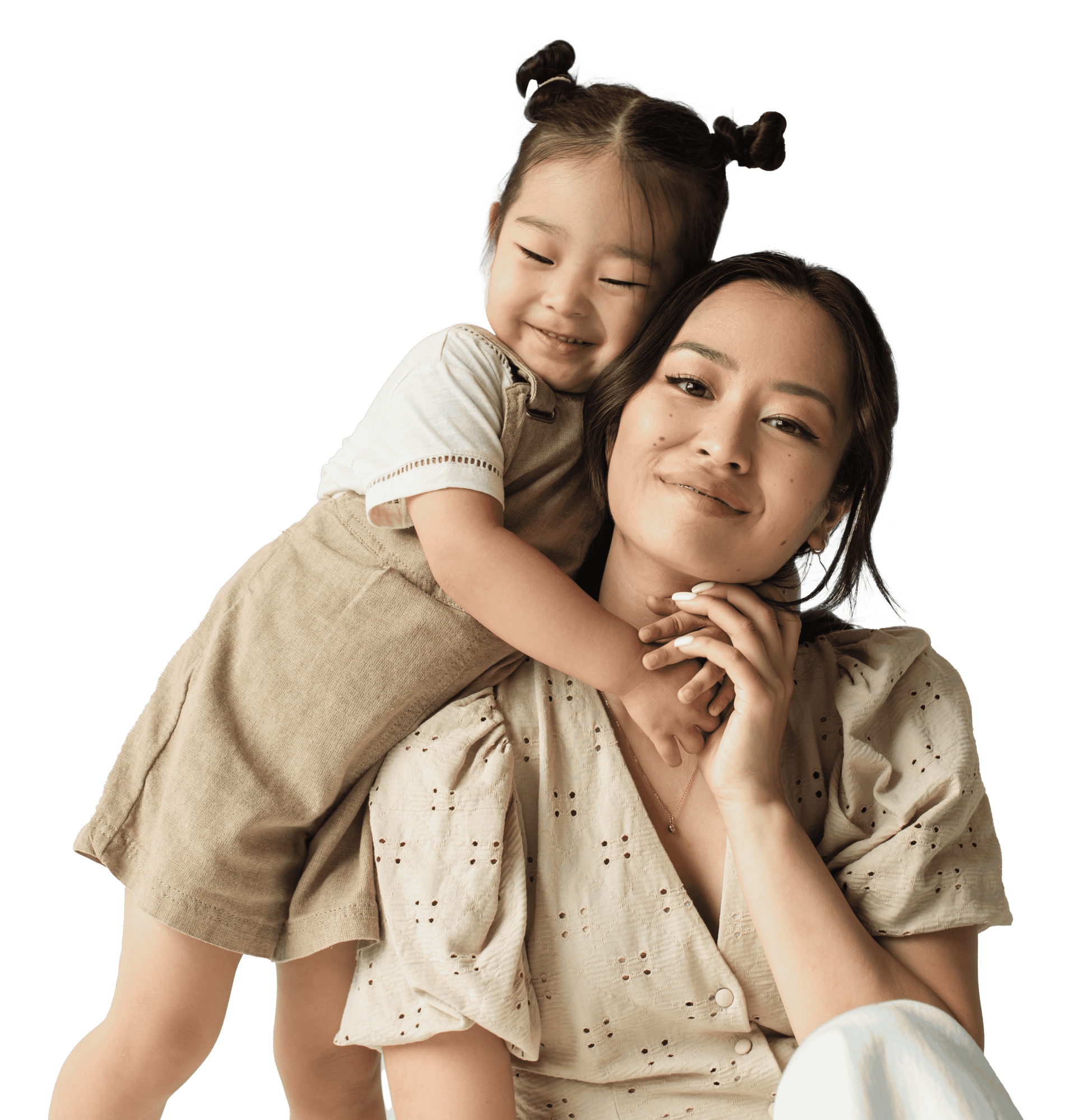 child hugging her mother