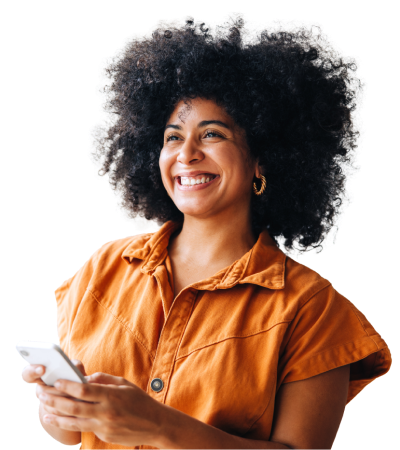 Happy woman scheduling a wellness appointment over the phone with Dialogue