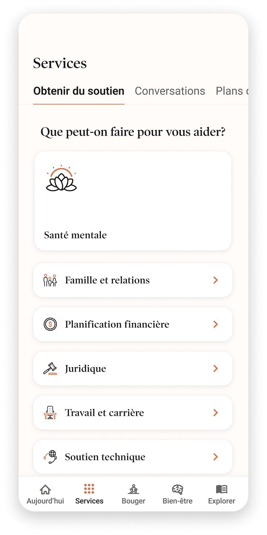EAP Services Screen - FR