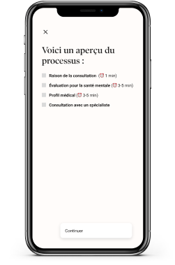 Interface du programme de Santé mentale+ dans l'application de Dialogue