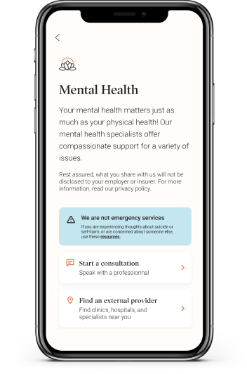 Dialogue's Mental Health+ program app interface