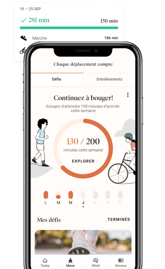 Interface du programme de Bien-être dans l'application de Dialogue