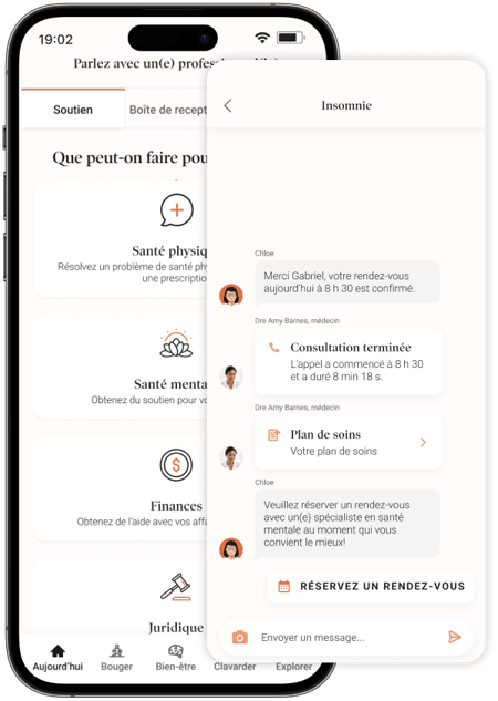 Parlez avec un(e) professionnel(l) de la santé sur l'application Dialogue