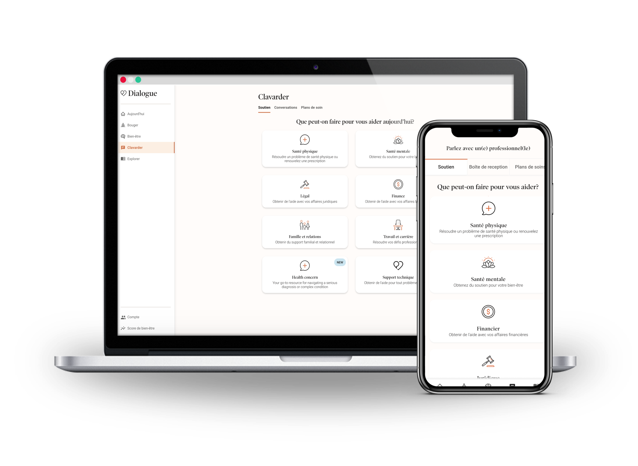 Interface de la Plateforme de santé intégrée de Dialogue