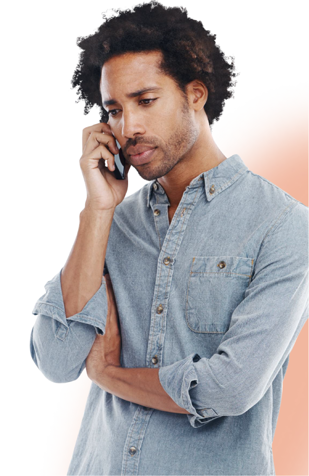 Man on the phone scheduling an appointment