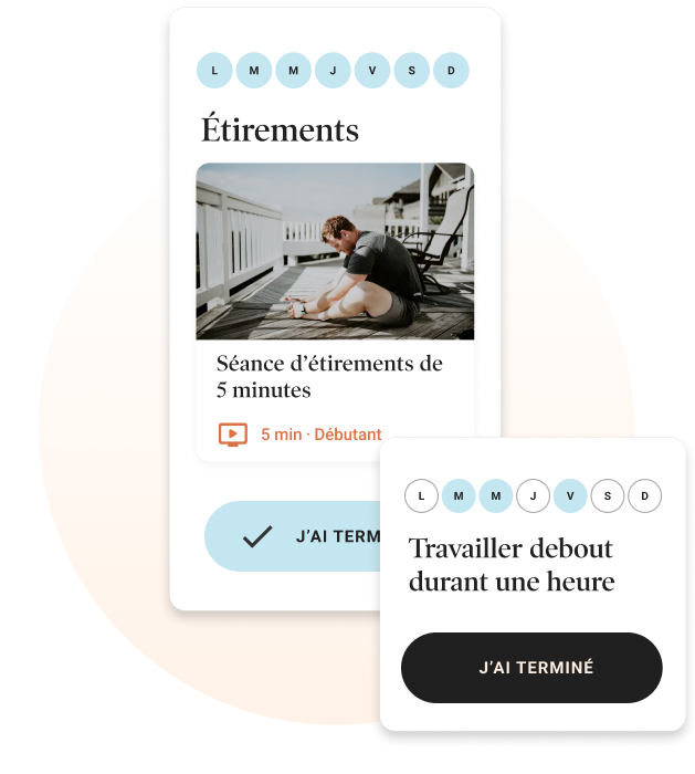 Interface du programme bien-être dans l'application Dialogue