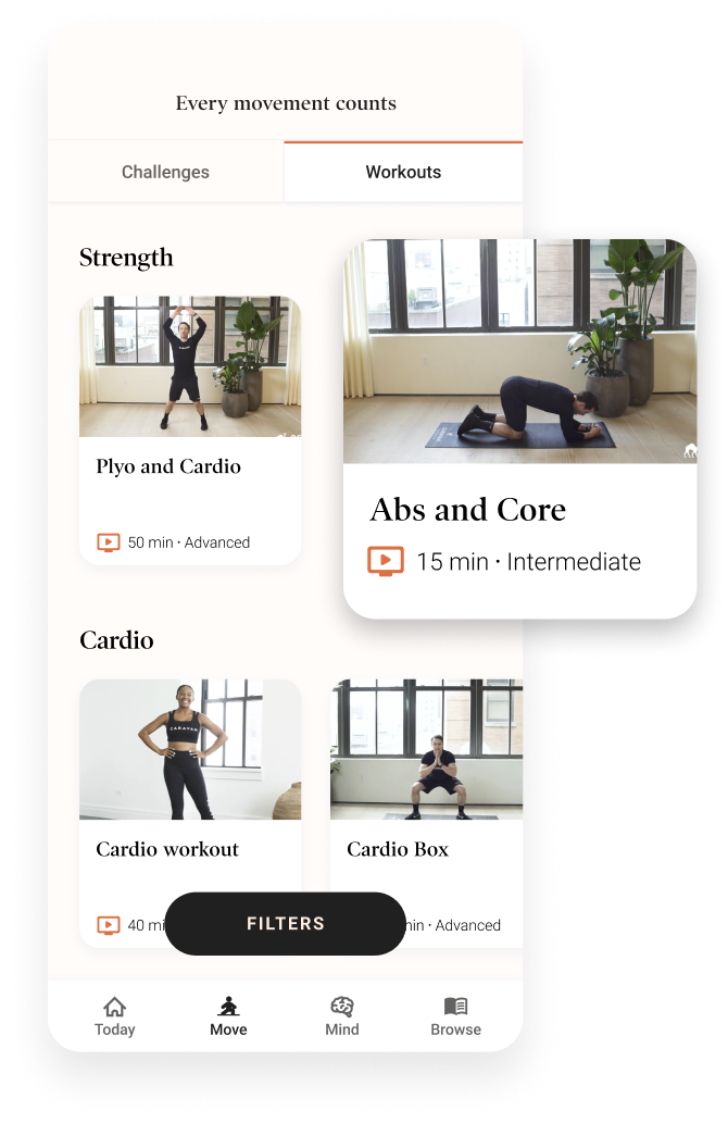 Wellness videos library in the Dialogue app