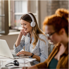 Women in a virtual meeting